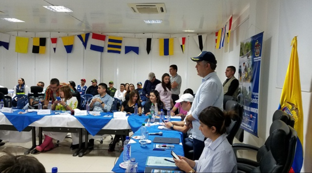 Presidente Iván Duque y Fuerza Aérea Colombiana recorrieron barrios inundados de Puerto Carreño
