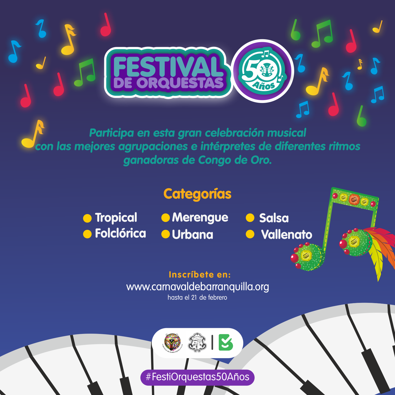 Inscripciones abiertas para Noche de Orquestas, Canción Inédita y Festival de Orquestas 2019