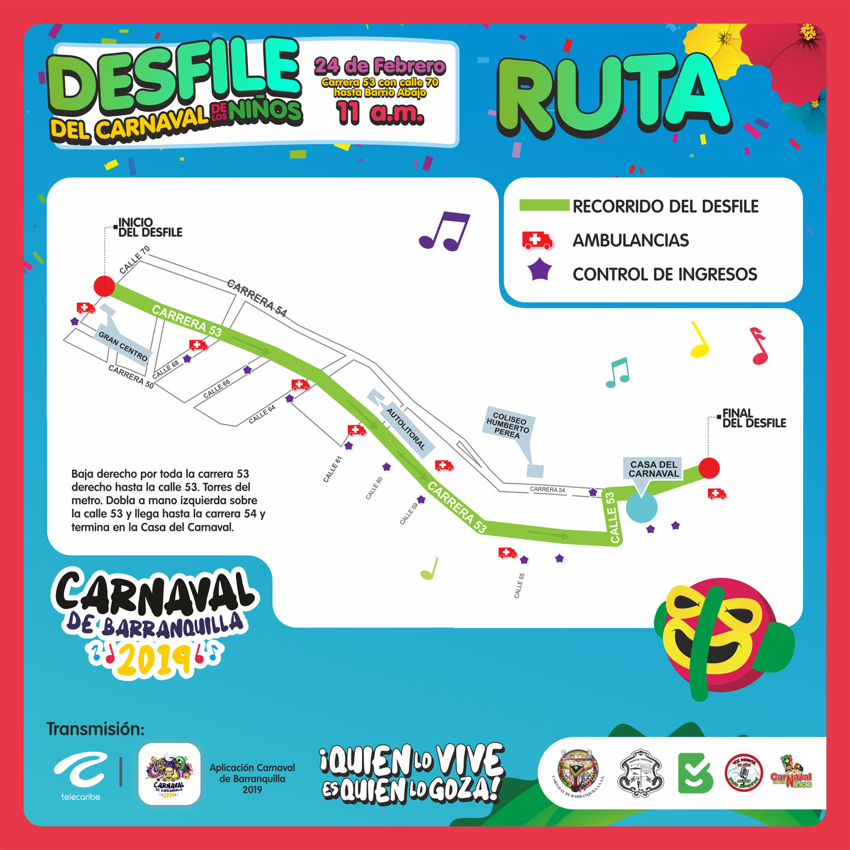 Ruta-Desfile-del-Carnaval-de-los-Niños-2019-lavibrante