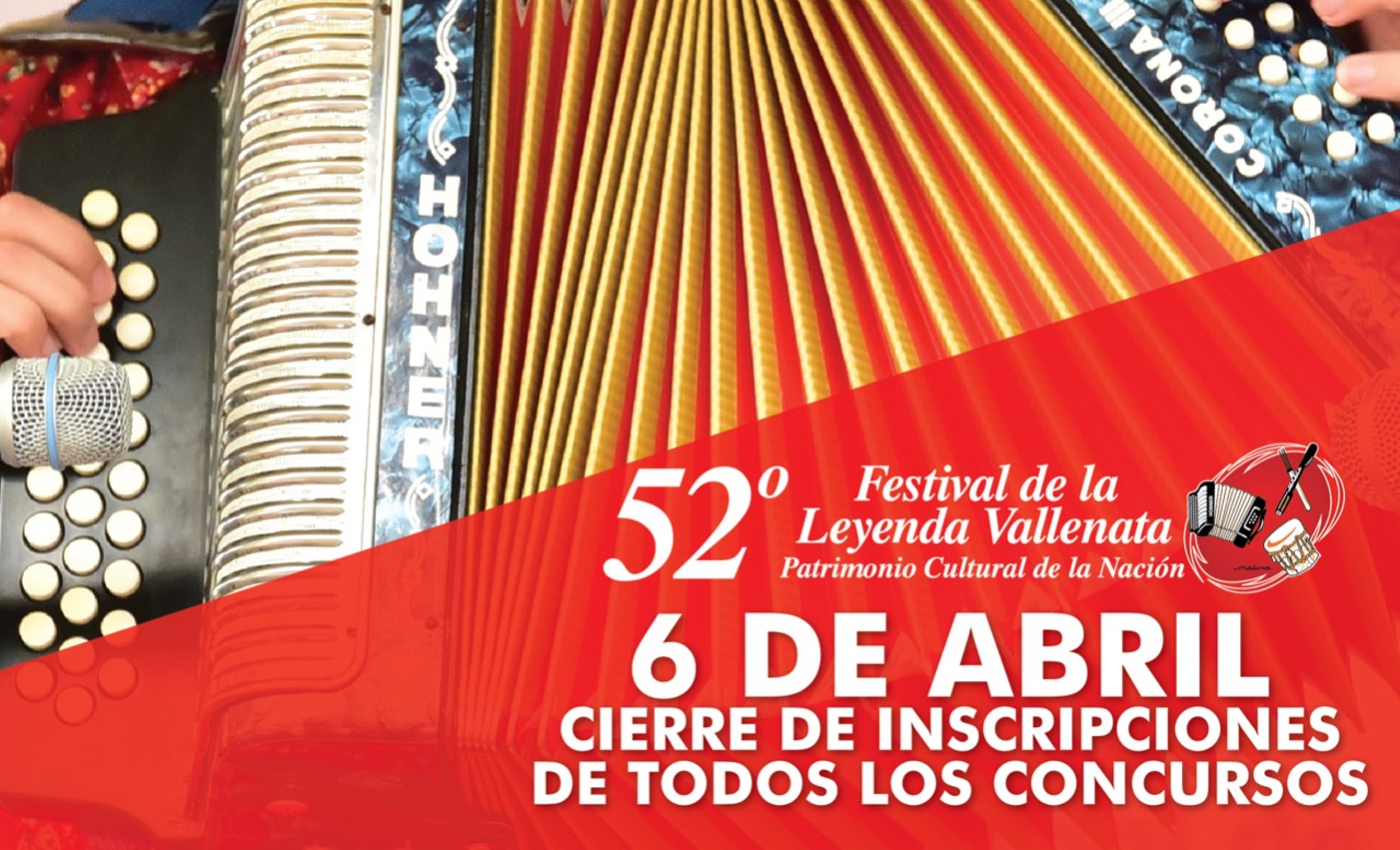 El seis de abril será el cierre de inscripciones para los concursos del 52° Festival de la Leyenda Vallenata