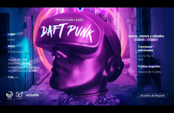 Show láser con Daft Punk en el Planetario de Bogotá