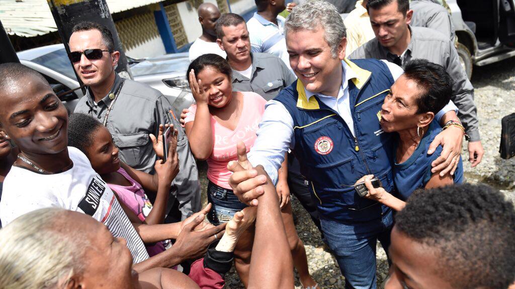 El Presidente Duque se reúne con damnificados del desbordamiento del río Telembí, en Barbacoas, Nariño