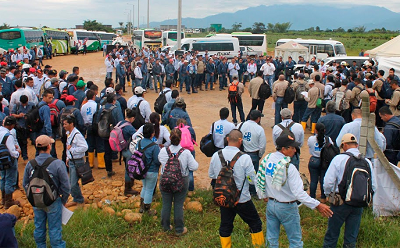 Bloqueo por manifestantes en vías de Tame, Arauca