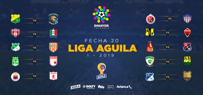 Así se jugará la Fecha 20 de la Liga Águila I-2019