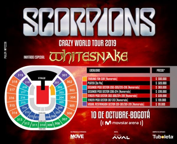 Scorpions vendrá a Colombia junto a Whitesnake