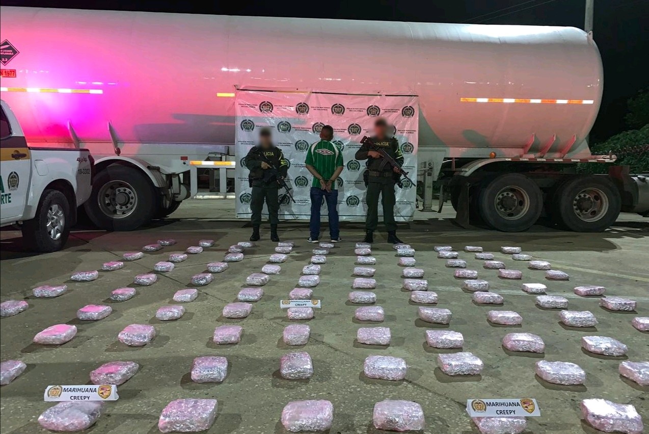 Hallan 53 kilogramos de marihuana tipo Cripy que tenía como destino Barranquilla