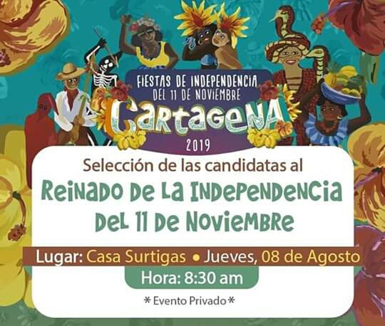 Cartagena  a las puertas de conocer las candidatas oficiales al reinado de independencia 2019