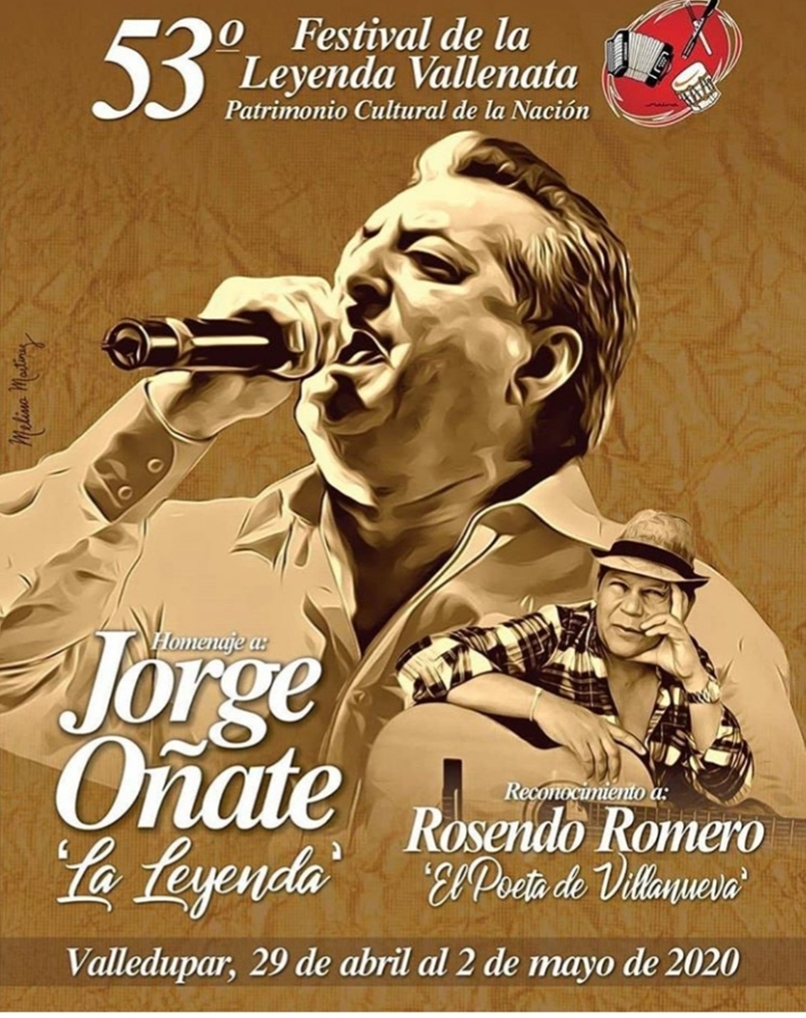 ‘Los años dorados del vallenato’, afiche promocional del 53° Festival de la Leyenda Vallenata