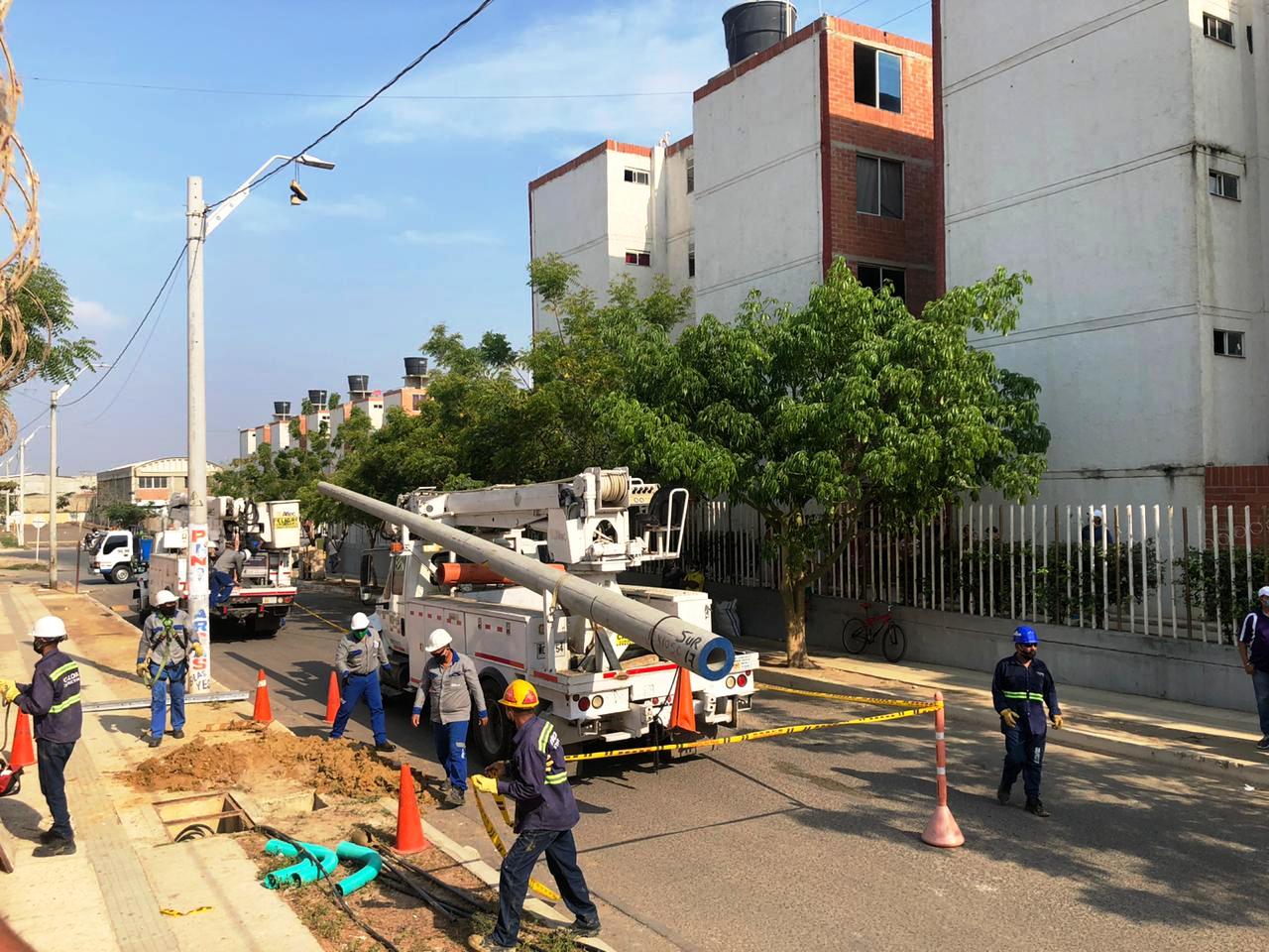 Electricaribe inició obra provisional para restablecer el servicio en un sector de Las Gardenias de Barranquilla
