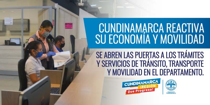 Cundinamarca reabre las puertas nuevamente para atender servicios de Transito, Transporte y Movilidad