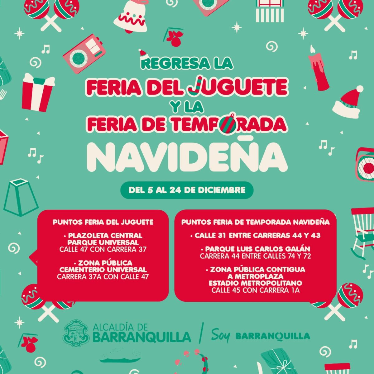 Barranquilla tendrá la IV Feria de Temporada Navideña y la tradicional Feria del Juguete