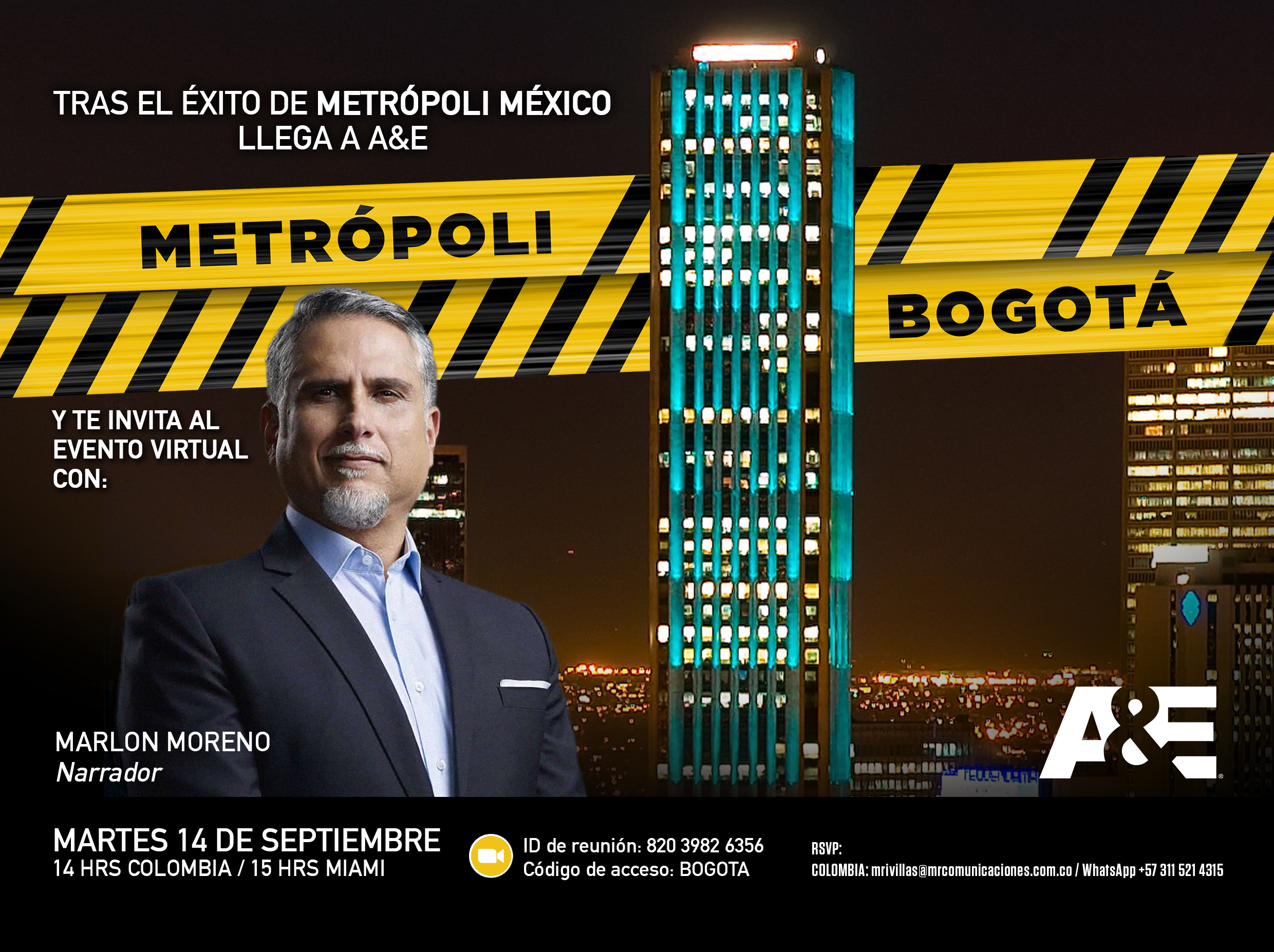 Metrópoli Bogotá – estreno 22 septiembre por A&E