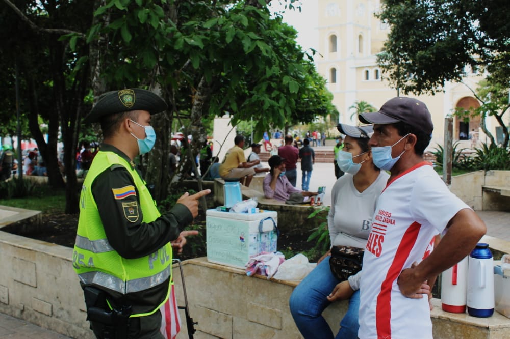 El Parque Santander fue escenario de actividades preventivas, disuasivas y de control con la policía de sucre