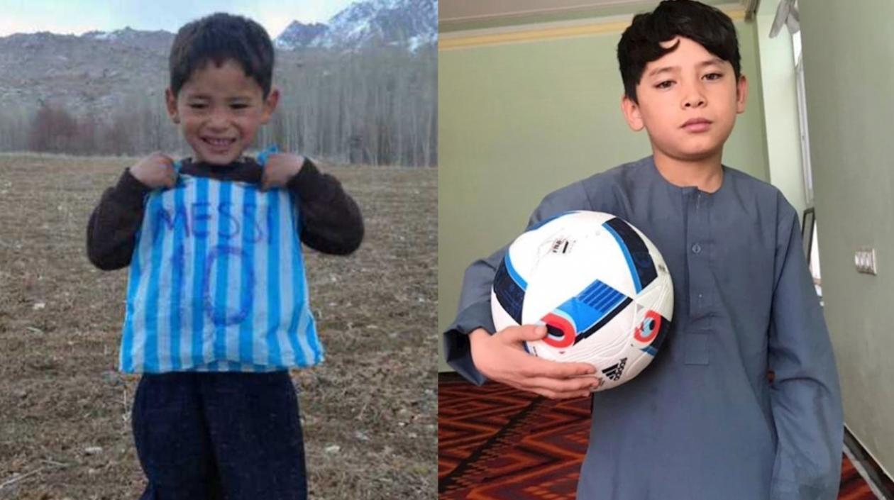 El temor a los talibanes del niño afgano de la camiseta de plástico con el nombre de Messi