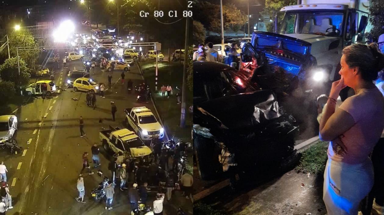 22 heridos dejó un camión de basuras que se quedó sin frenos y colisionó contra 20 autos en Medellín