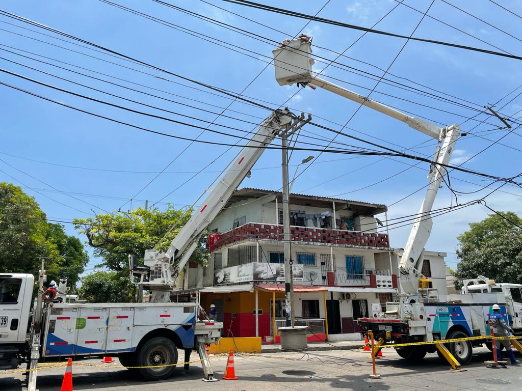 Este lunes, obras de modernización de cableado eléctrico en barrio El Rosario de Barranquilla