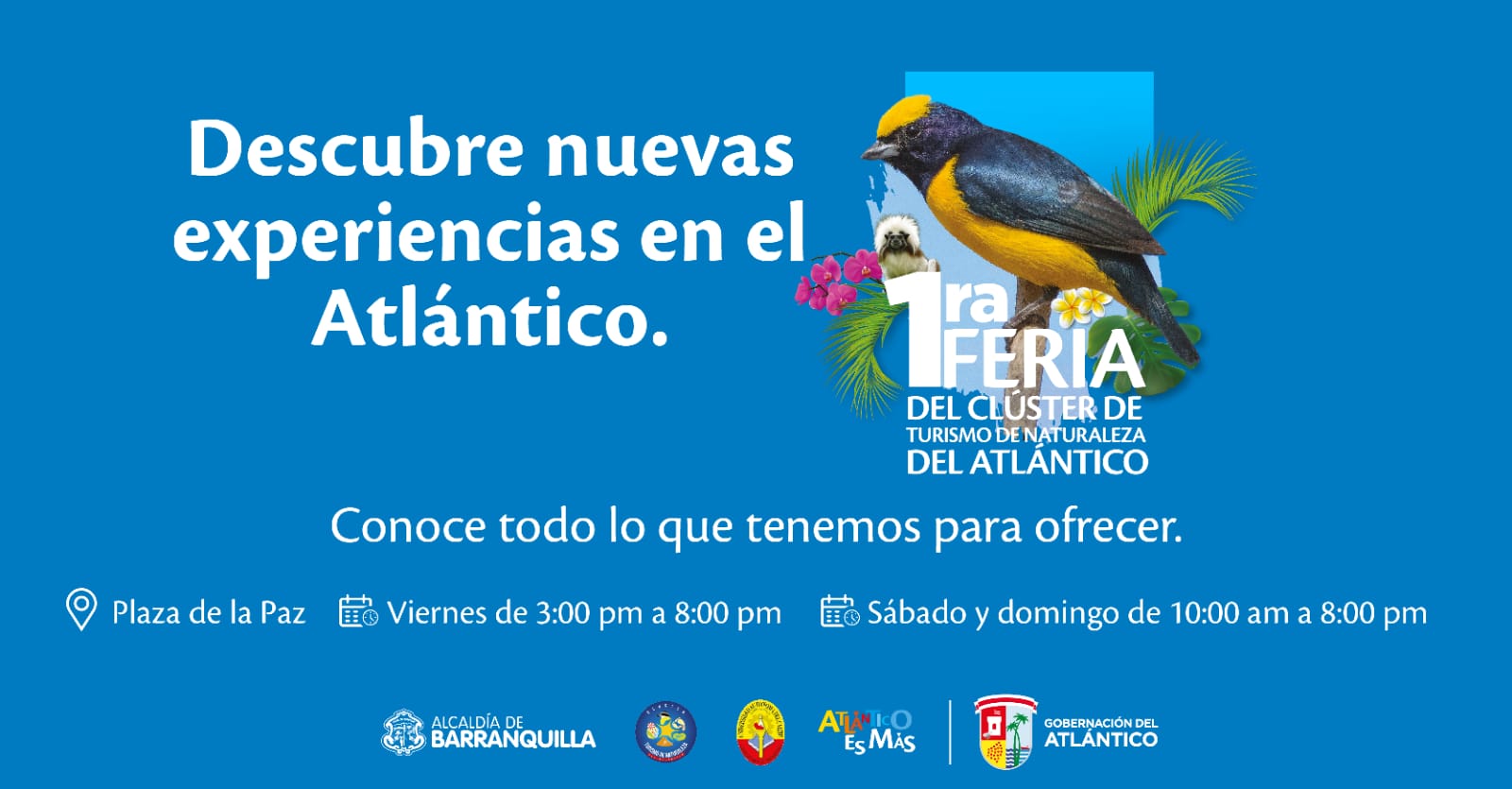 Feria del Clúster de Turismo de Naturaleza del Atlántico se llevará a cabo en la Plaza de la Paz