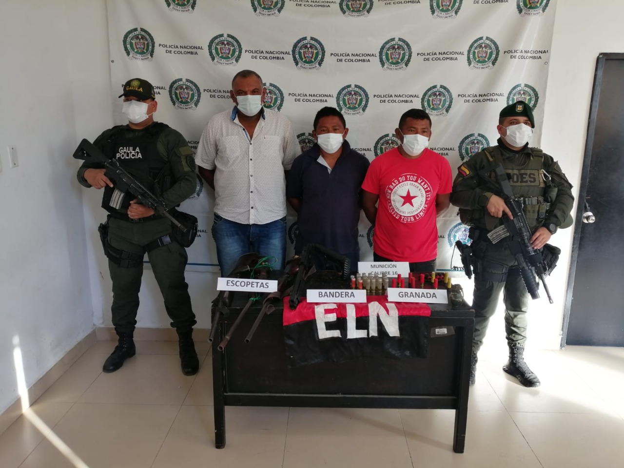 Capturados tres hombres al parecer pertenecían al frente Luciano Ariza del ELN