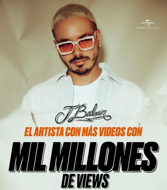 JBalvin es el primer reggaetonero en lograr mil millones de views en Youtube