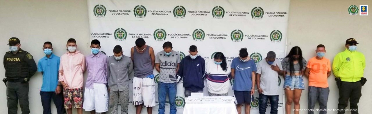 Capturan a 12 presuntos integrantes de la banda «Los Conejos» por comercialización de estupefacientes en Palmira
