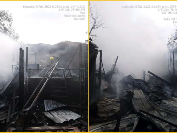 Incendio en el oriente de Cali dejó siete viviendas incineradas