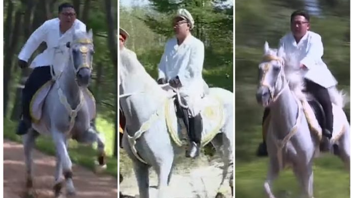 El líder supremo Kim Jong-un aparece galopando en un caballo blanco en video propagandístico