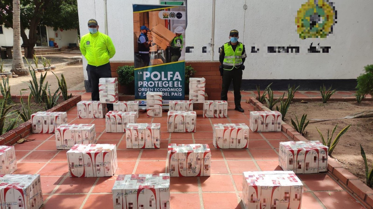 La policía incautó 8.000 cajetillas de cigarrillo de contrabando en el departamento del Cesar