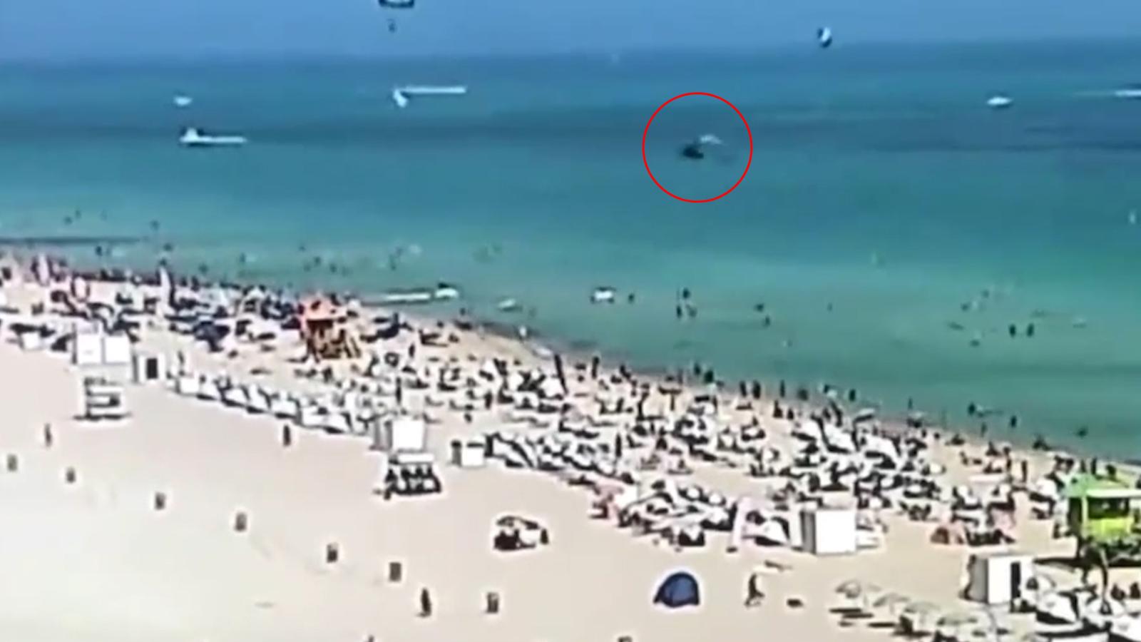 Se estrella un helicóptero en una playa de Miami Beach, en Florida