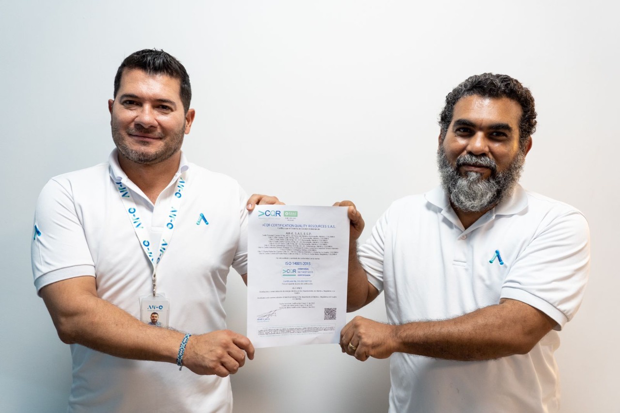 Air-e recibió la certificación en Gestión ambiental – @Aire_Energia