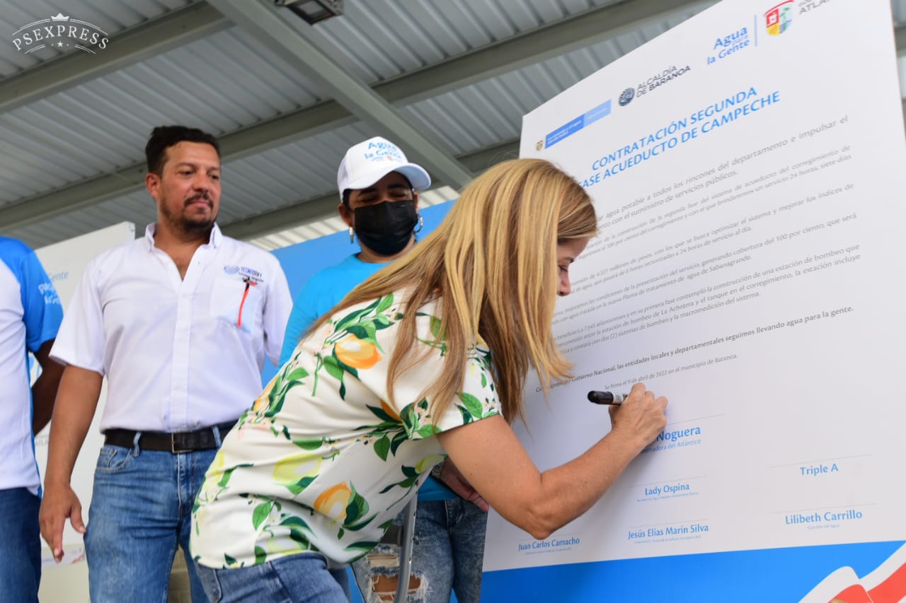 Gobernadora del Atlántico anunció la contratación de la segunda fase del acueducto de Campeche
