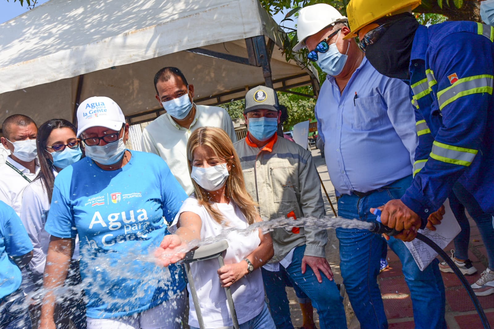Gobernadora del Atlántico inspeccionó avances de obras que llevarán agua potable a barrios de Puerto Colombia, Malambo y Soledad