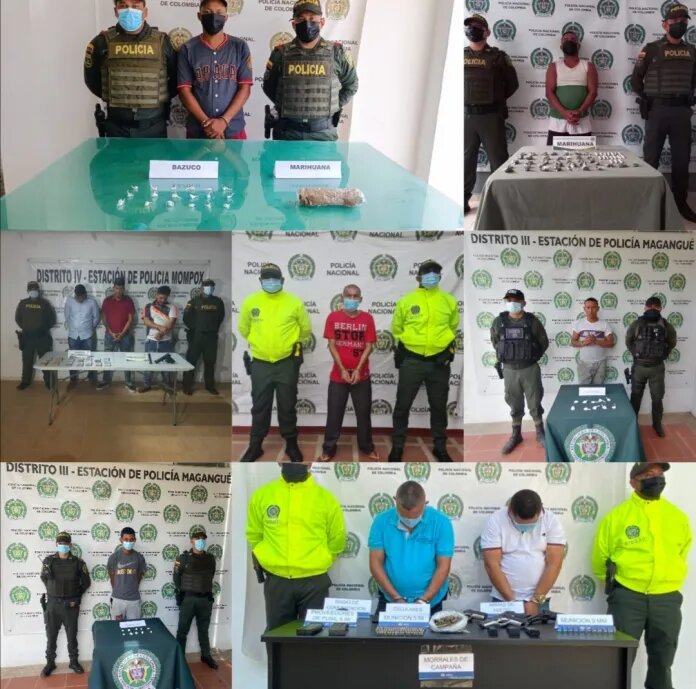 La policía del Bolívar da captura a 18 persona en operativos el fin de semana