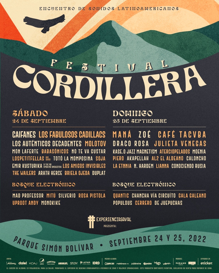 Caifanes, Los Fabulosos Cadillacs, Maná, Zoé y Café Tacvba encabezan los dos días del Festival Cordillera