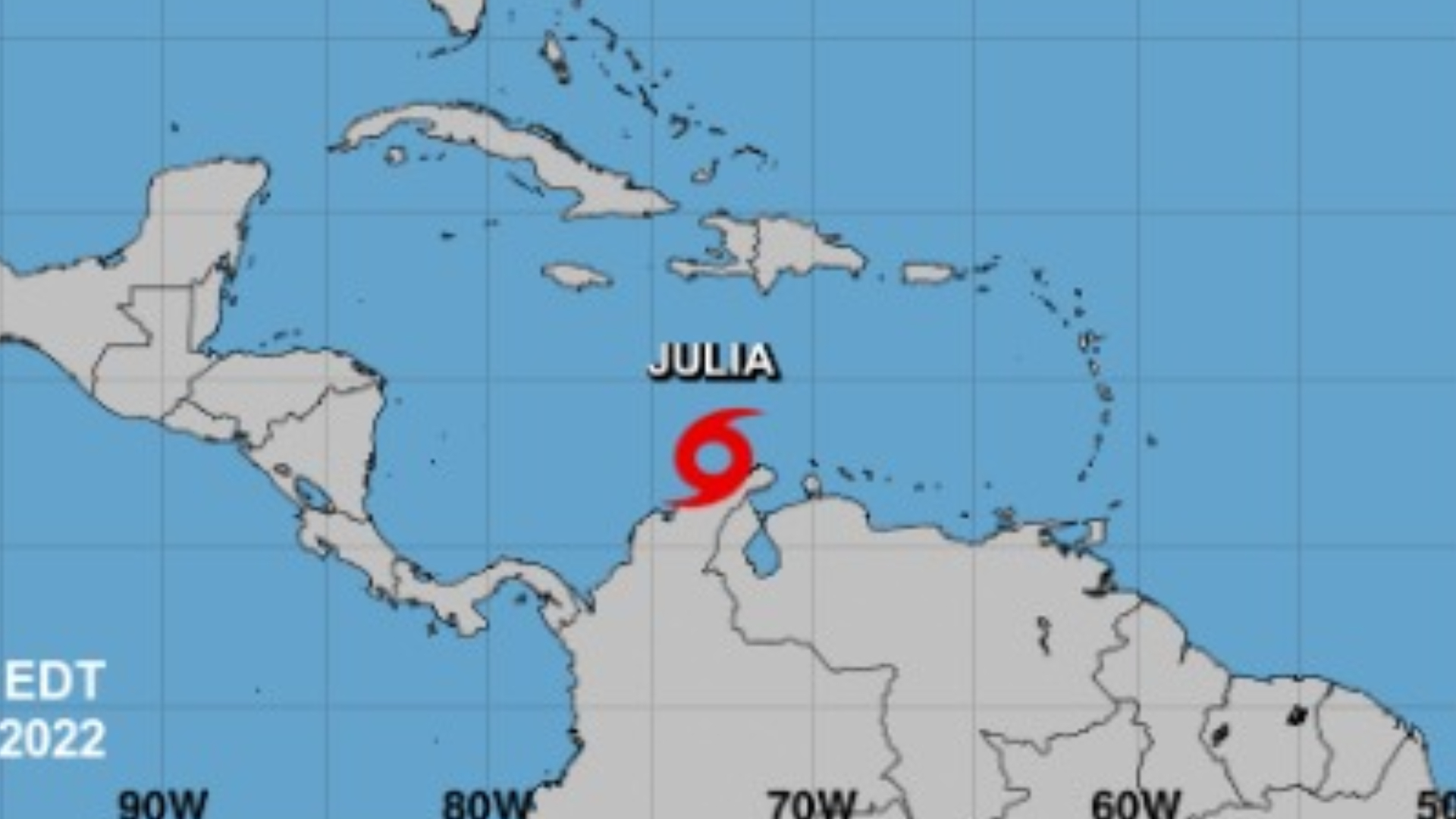Se forma la tormenta tropical Julia frente a península La Guajira