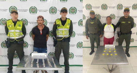 Un hombre y una mujer fueron capturados por tráfico de estupefacientes en Montería