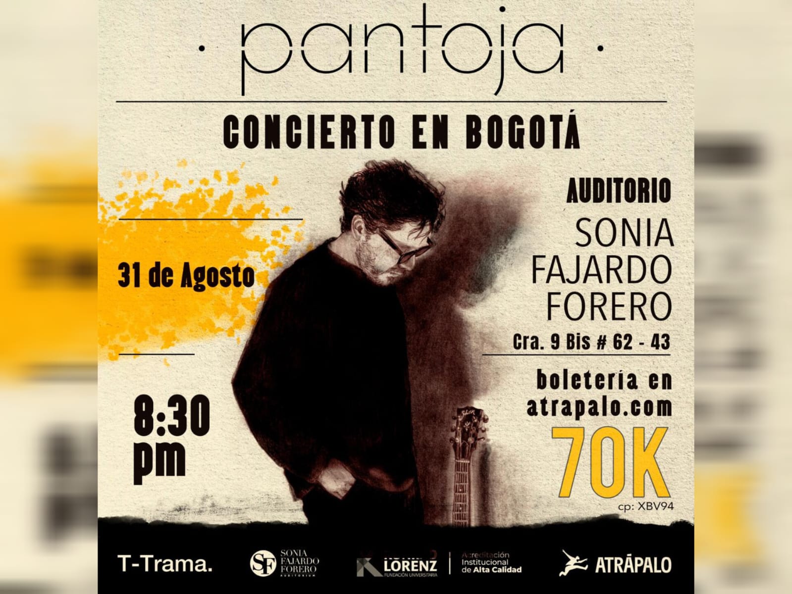 Pantoja celebra 10 años de música con concierto en Bógota