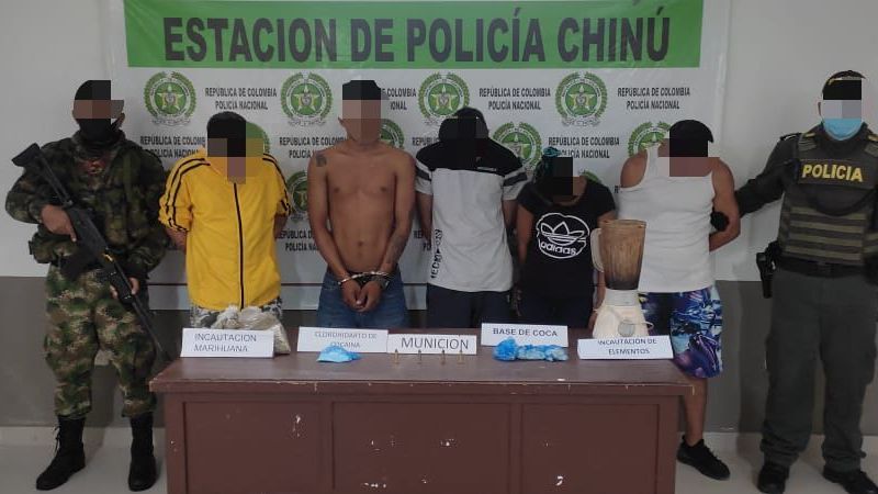 Capturados cinco miembros del Clan del Golfo en el departamento de Córdoba