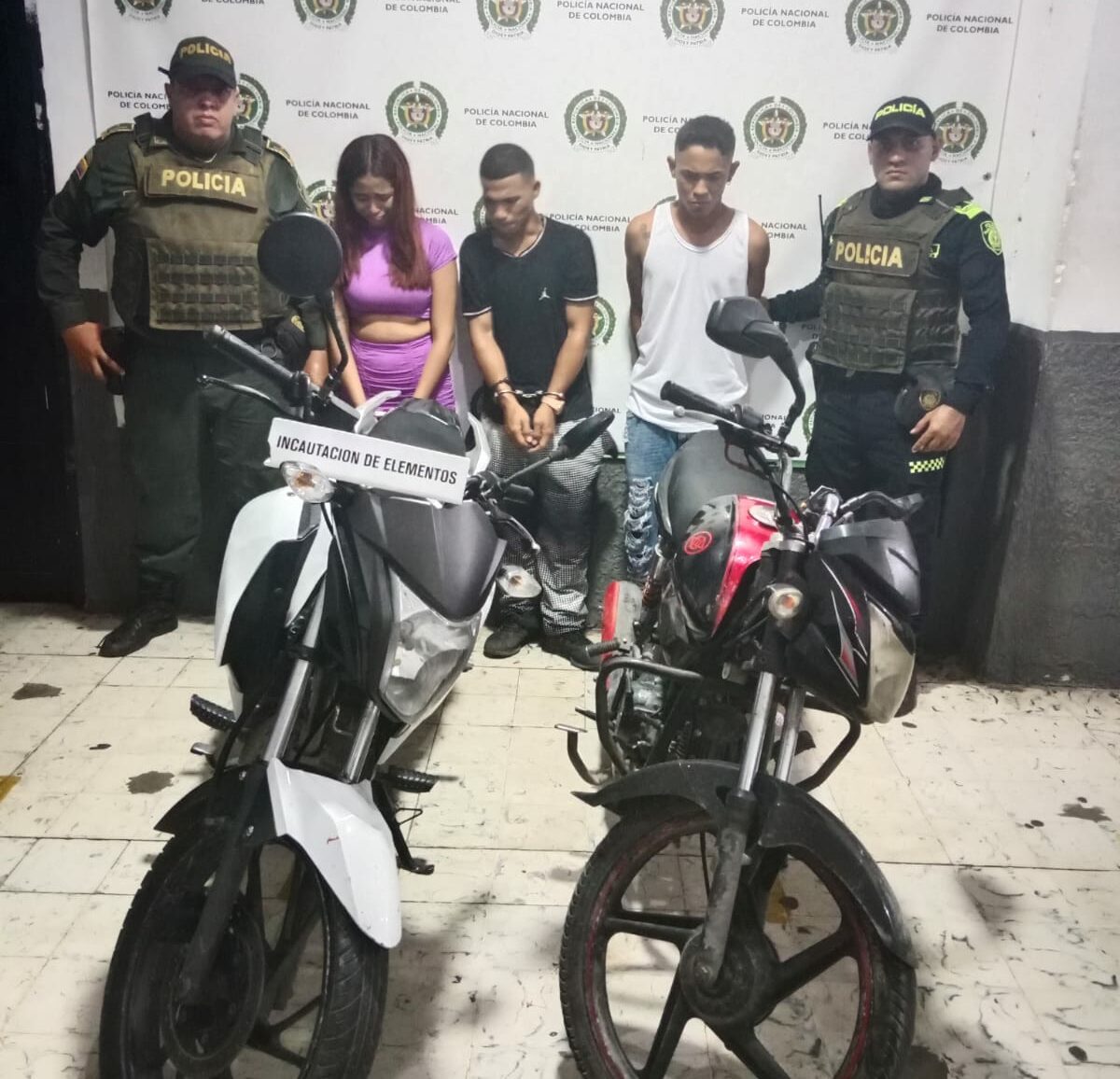 Tres sujetos capturados en flagrancia cuando hurtaban dos motocicletas en el Sur Occidente  de Barranquilla
