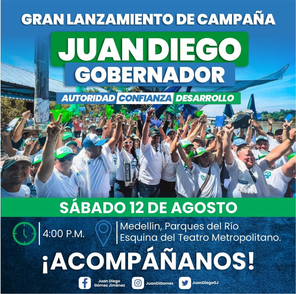 Juan Diego Gómez presenta el Lanzamiento de su Campaña a la Gobernación