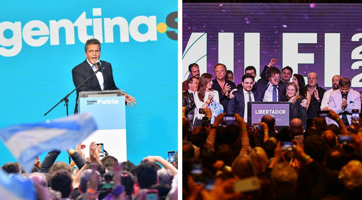 Massa sorprende y se medirá con Milei en la segunda vuelta por la presidencia de Argentina