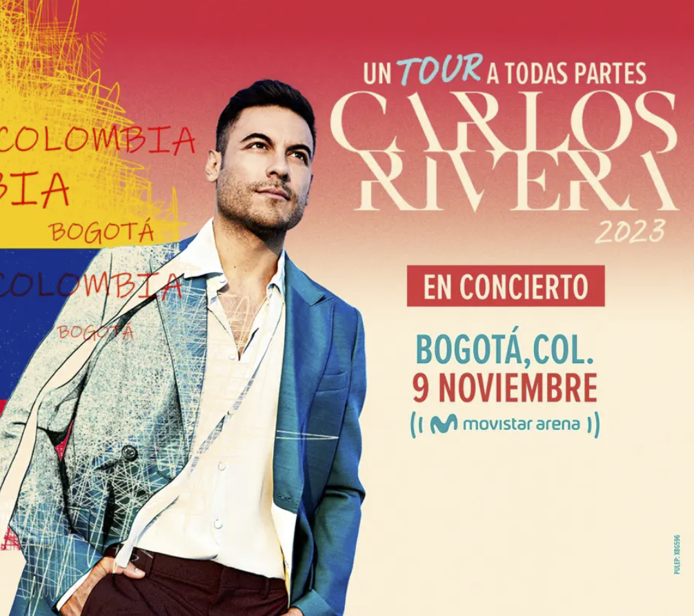 Carlos Rivera llega a Colombia con su tour “A TODAS PARTES” el próximo 9 de noviembre en el Movistar Arena