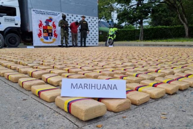 Incautan 850 kilos de marihuana en el Huila
