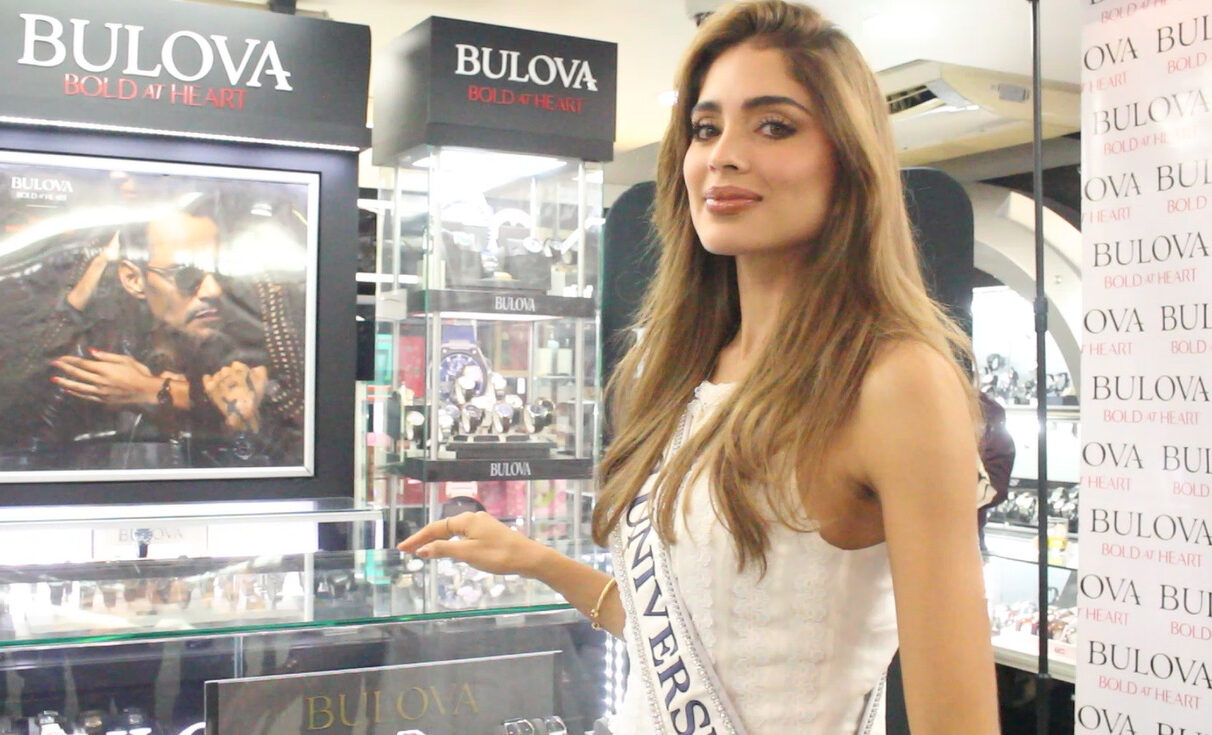 Miss Universe Colombia, Camila Avella, visita la joyería ‘Mundo Reloj’ para la nueva colección de ‘Bulova’ en la ciudad de Barranquilla