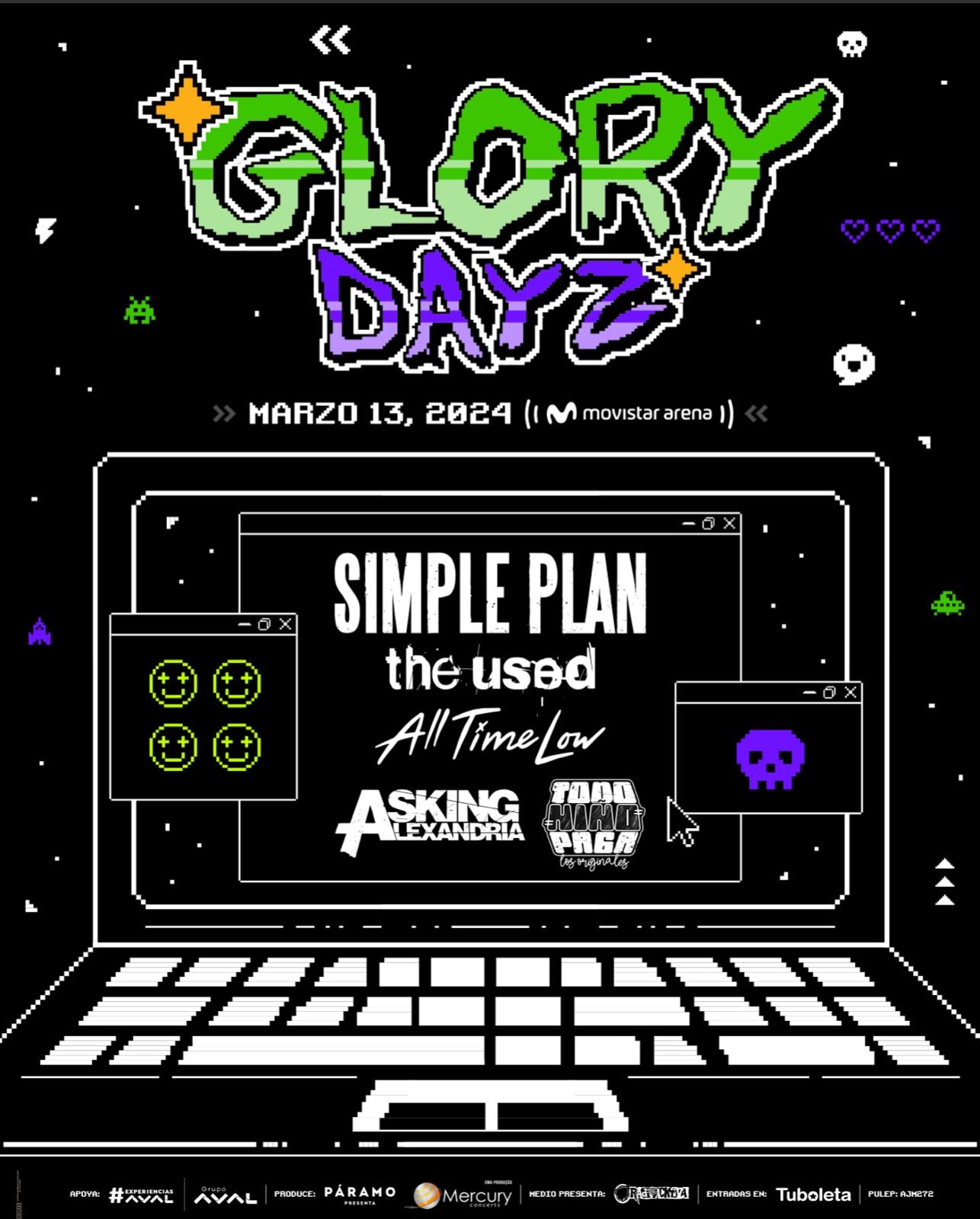 Glory Dayz: Simple Plan, The Used, All Time Low, Asking Alexandria y Todo Niño Paga en una celebración de punk y una cultura con la que crecimos