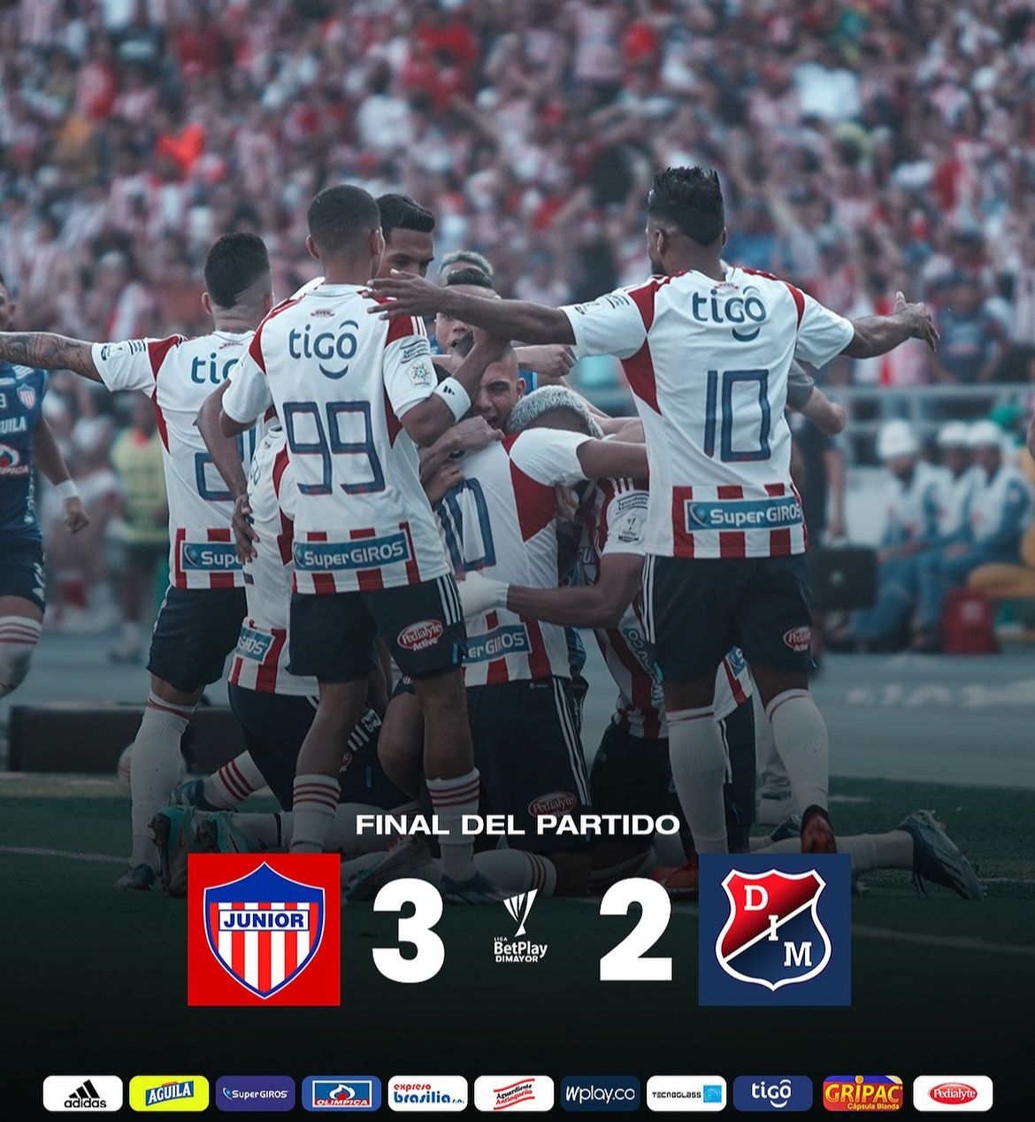 ¡Junior toma ventaja en la final de ida con una victoria 3-2 sobre Medellín!