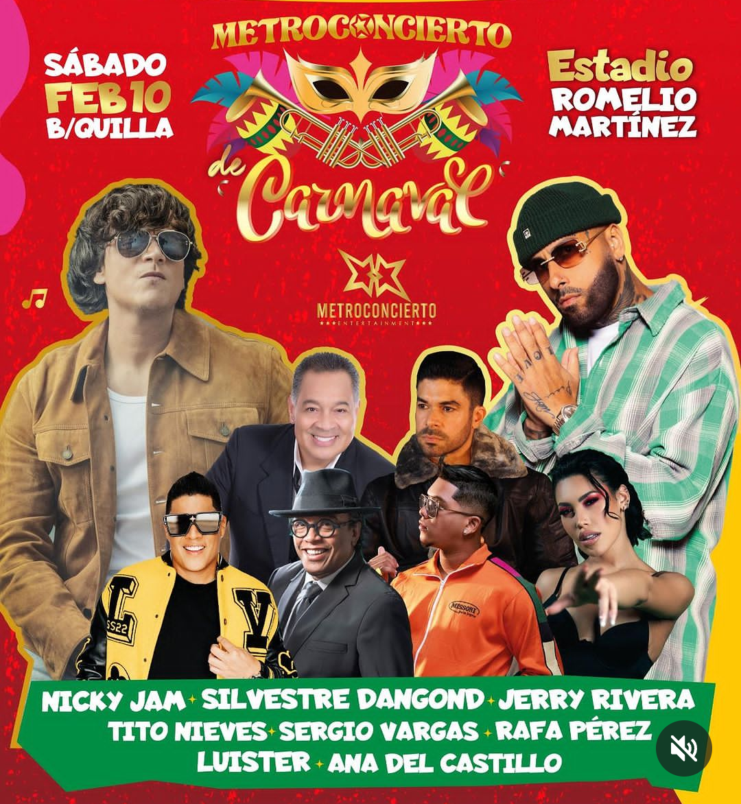 Metroconcierto de Carnaval presenta su cartel de artistas oficiales con una nomina de lujo
