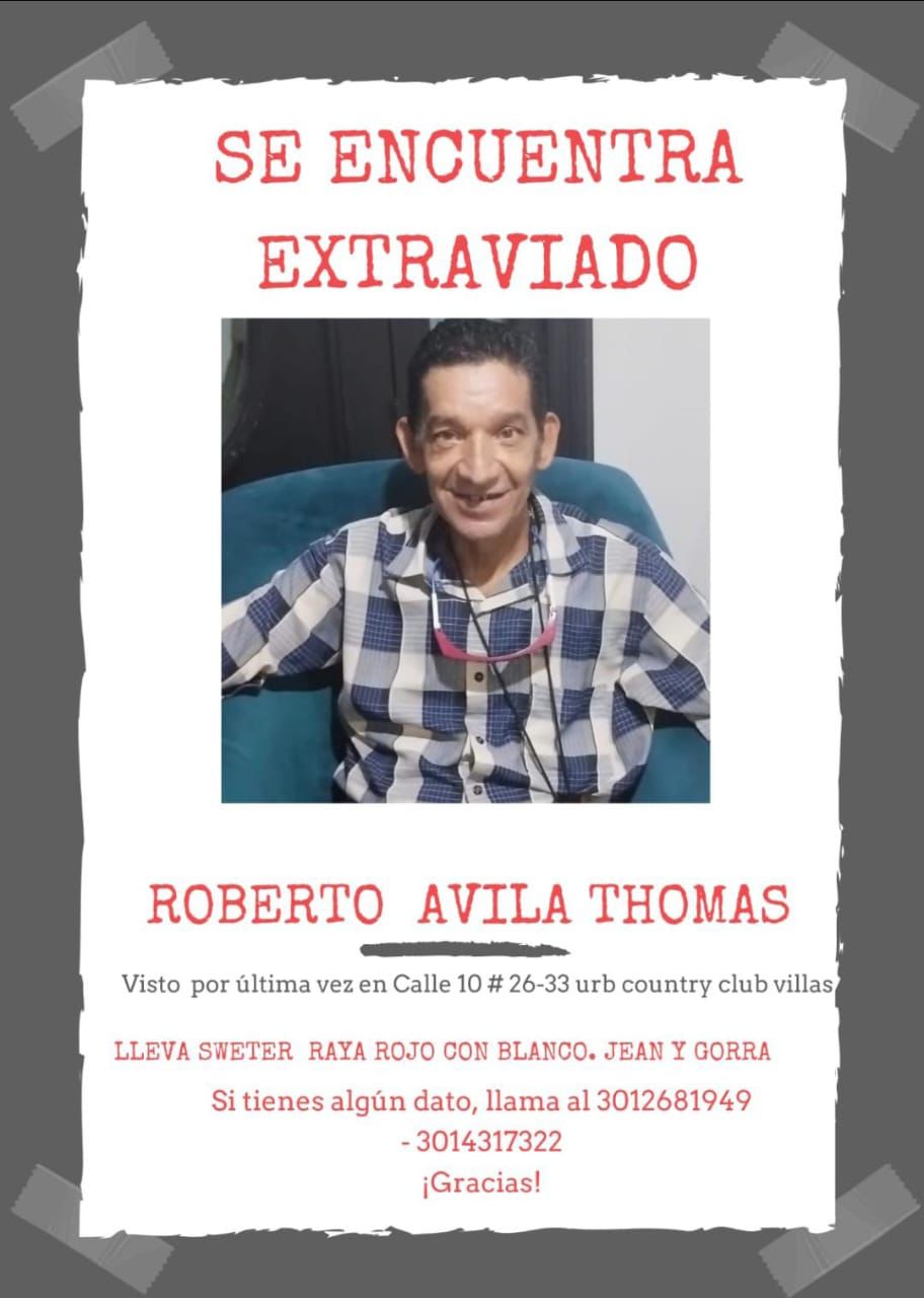 Desesperada búsqueda: Familia clama por el paradero de Roberto Ávila Thomas, afectado por Alzheimer
