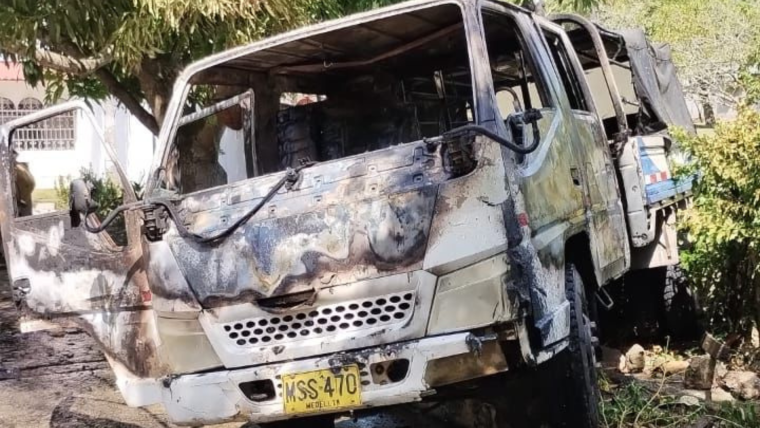 Afinia rechaza incineración de vehículo de un aliado comercial en Tierralta