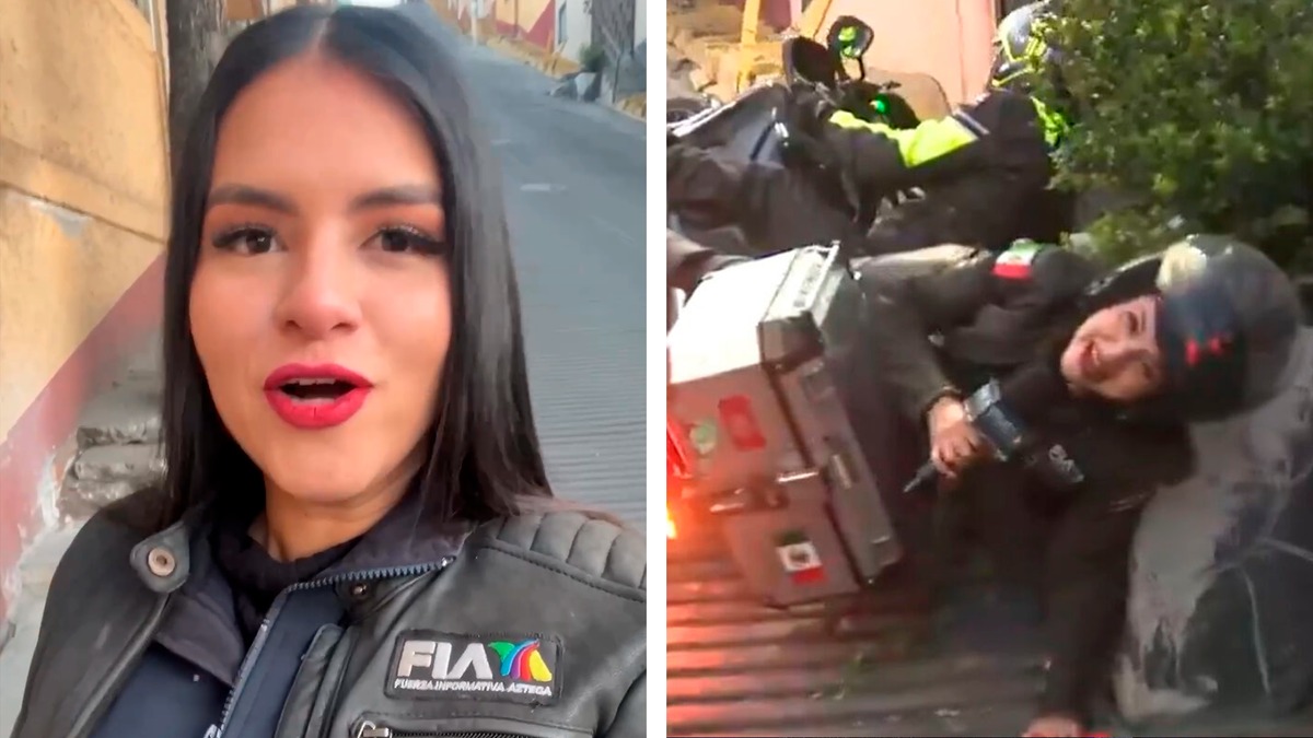 Periodista de TV Azteca sufrió un accidente en moto en plena emisión de noticias