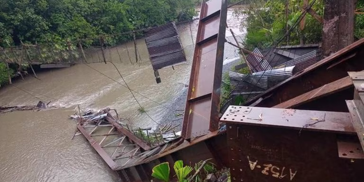 Derrumbe de puente afecta a más de 1.000 personas en cinco municipios de Santander